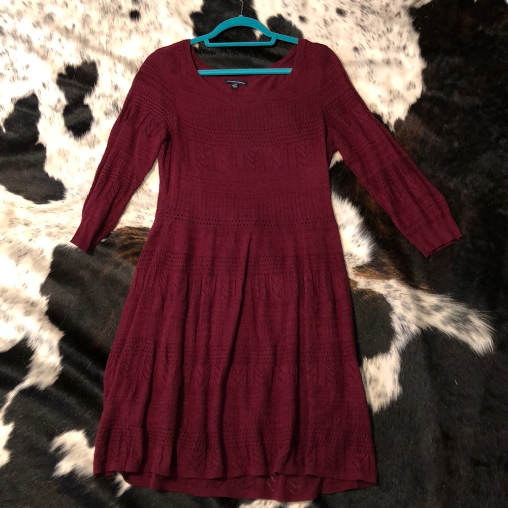 Maroon sweater dress